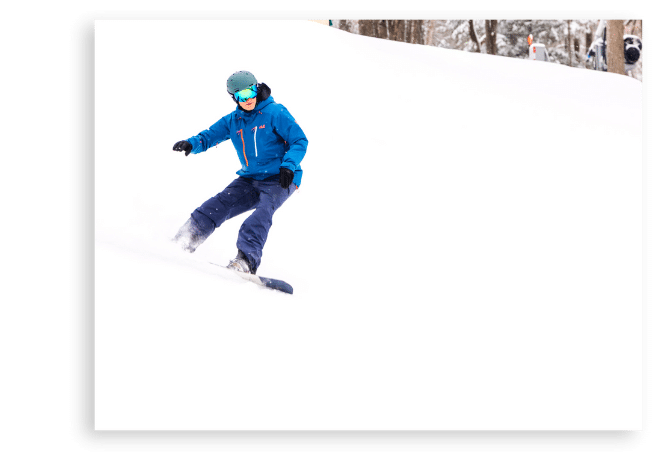 snowboarder return to learn package at bousquet mountain