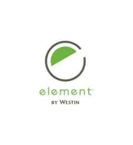 Element by Westin logo: a gray circular mark with a green arc, and the word “element” in green with “BY WESTIN” beneath it.